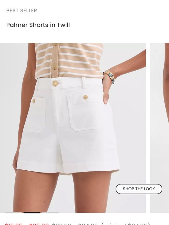 LOFT Pants - LOFT White Palmer Twill Shorts